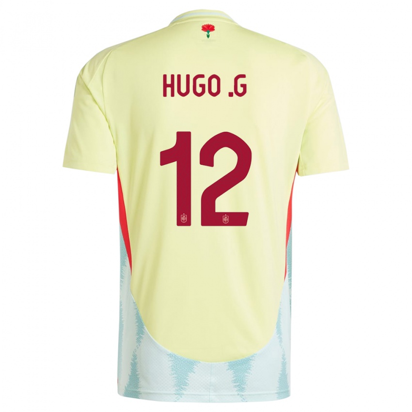 Homme Maillot Espagne Hugo Guillamon #12 Jaune Tenues Extérieur 24-26 T-Shirt Suisse