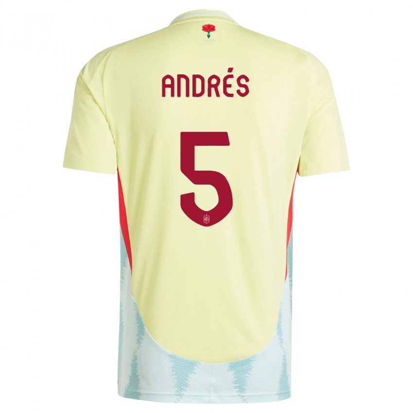 Homme Maillot Espagne Ivana Andres #5 Jaune Tenues Extérieur 24-26 T-Shirt Suisse