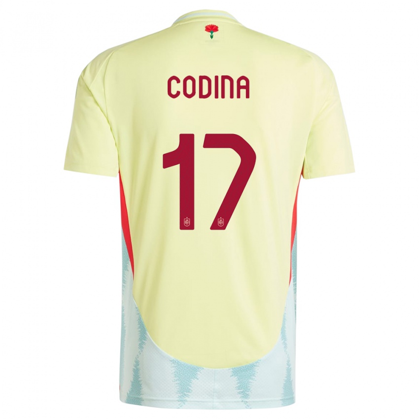 Herren Spanien Laia Codina #17 Gelb Auswärtstrikot Trikot 24-26 T-Shirt Schweiz