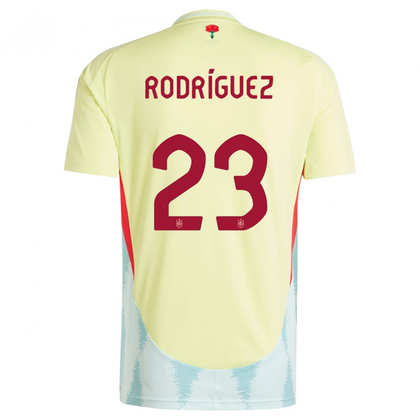 Herren Spanien Misa Rodriguez #23 Gelb Auswärtstrikot Trikot 24-26 T-Shirt Schweiz