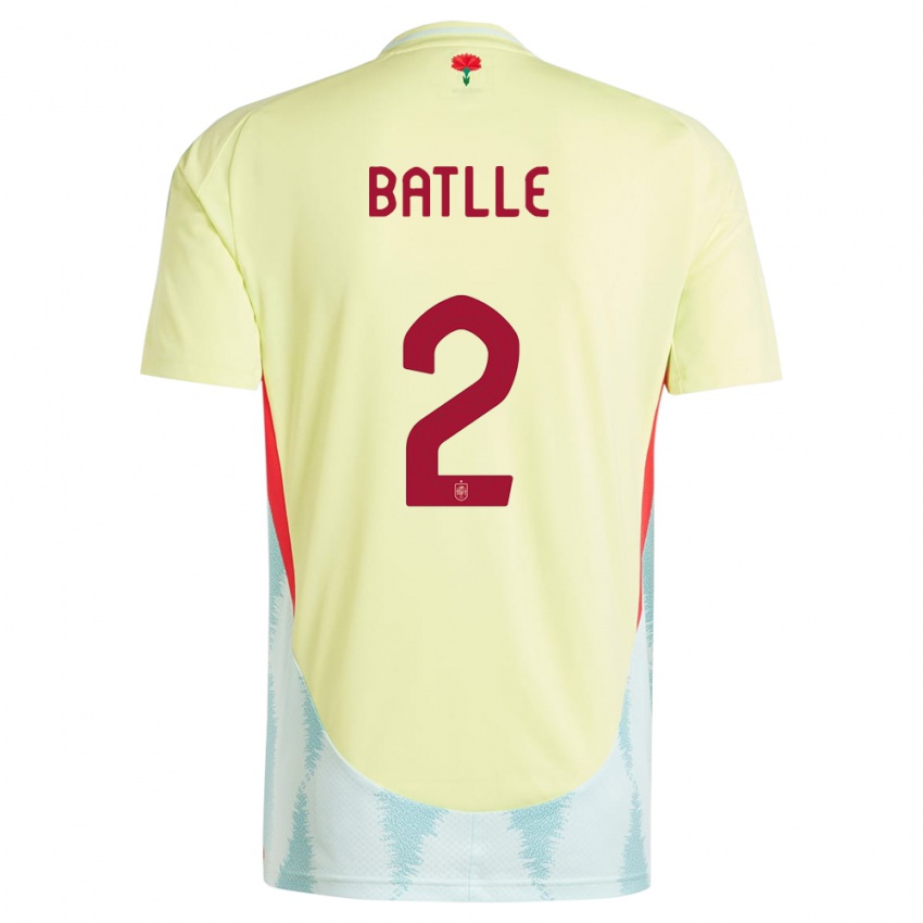Herren Spanien Ona Batlle #2 Gelb Auswärtstrikot Trikot 24-26 T-Shirt Schweiz