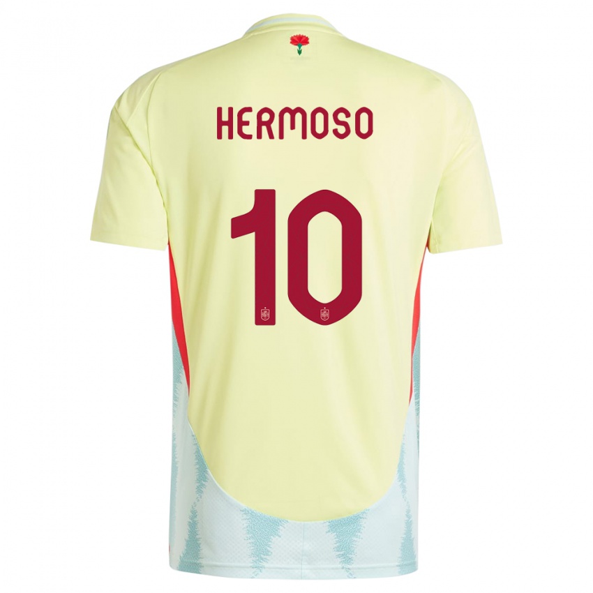 Herren Spanien Jennifer Hermoso #10 Gelb Auswärtstrikot Trikot 24-26 T-Shirt Schweiz