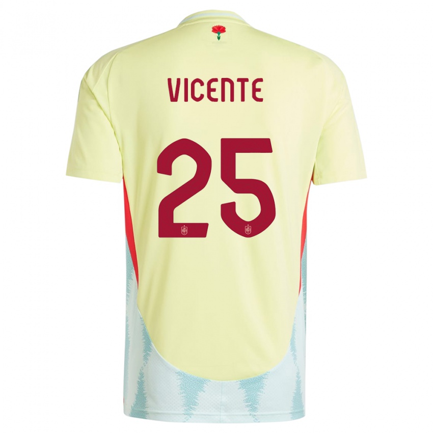 Homme Maillot Espagne Ainhoa Vicente #25 Jaune Tenues Extérieur 24-26 T-Shirt Suisse