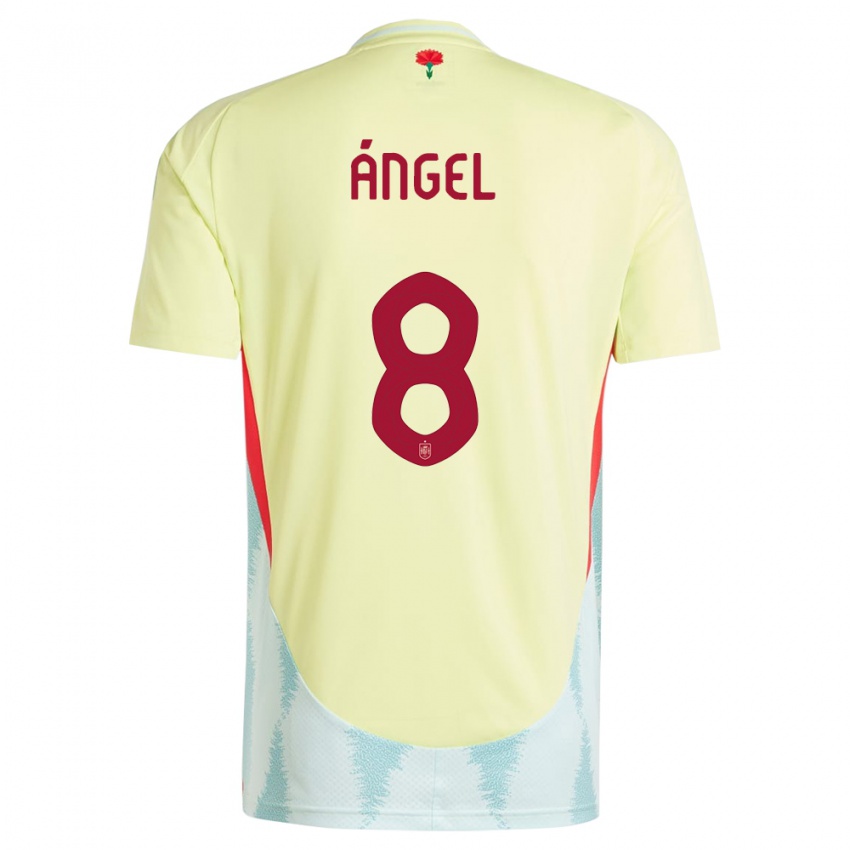 Homme Maillot Espagne Manuel Angel #8 Jaune Tenues Extérieur 24-26 T-Shirt Suisse