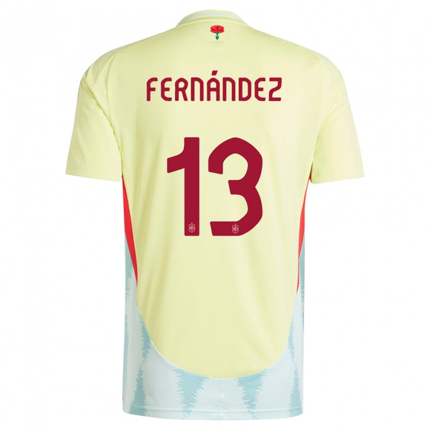 Homme Maillot Espagne Cesar Fernandez #13 Jaune Tenues Extérieur 24-26 T-Shirt Suisse