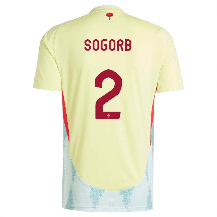 Herren Spanien Carles Sogorb #2 Gelb Auswärtstrikot Trikot 24-26 T-Shirt Schweiz