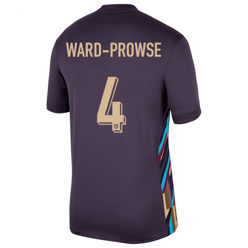 Homme Maillot Angleterre James Ward-Prowse #4 Raisins Noirs Tenues Extérieur 24-26 T-Shirt Suisse