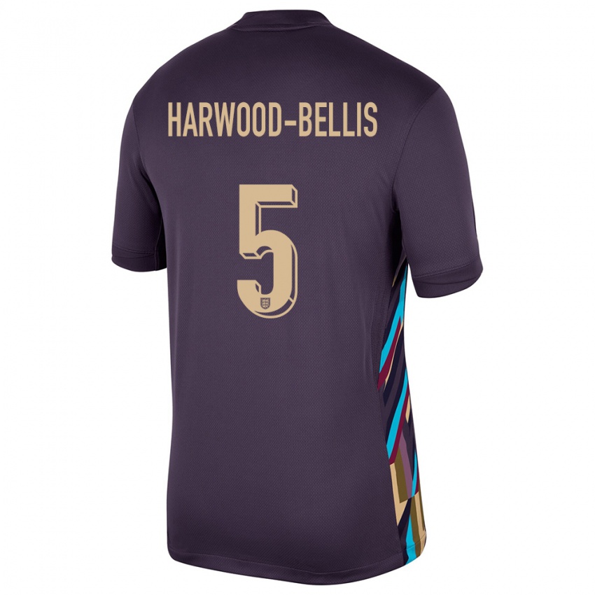 Homme Maillot Angleterre Taylor Harwood Bellis #5 Raisins Noirs Tenues Extérieur 24-26 T-Shirt Suisse