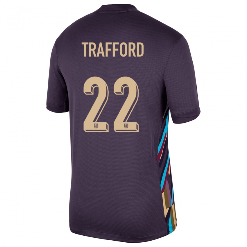 Homme Maillot Angleterre James Trafford #22 Raisins Noirs Tenues Extérieur 24-26 T-Shirt Suisse