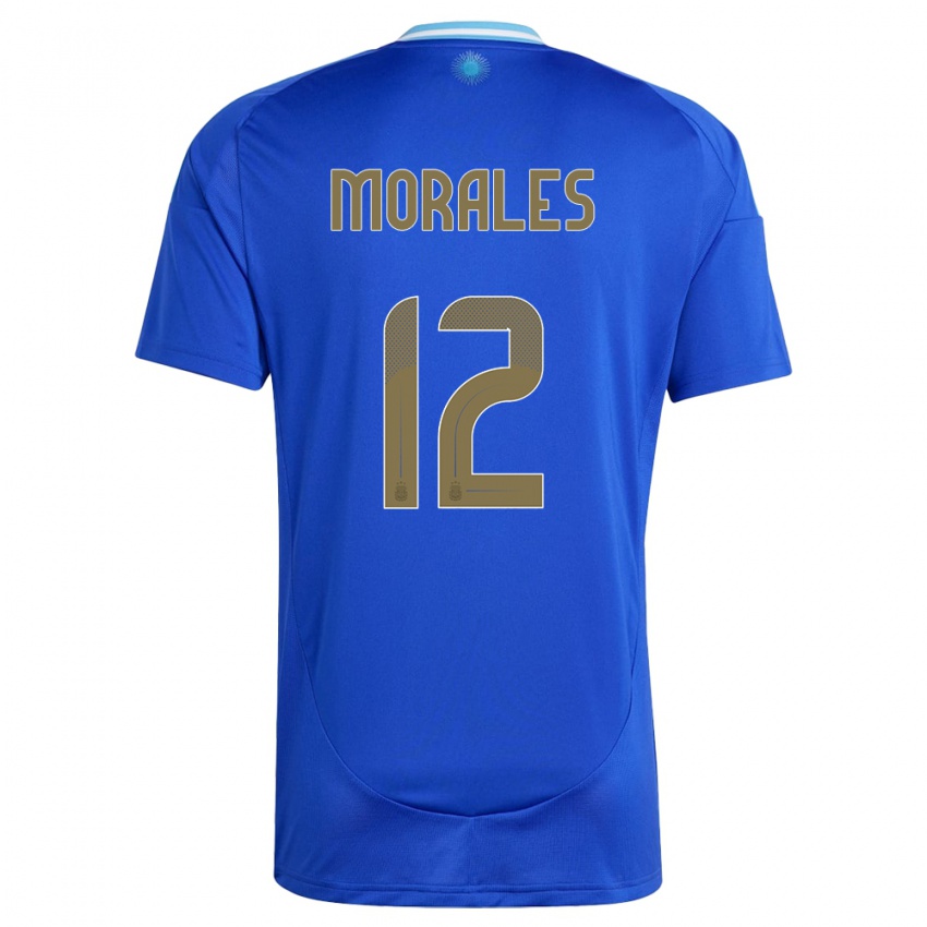 Herren Argentinien Lautaro Morales #12 Blau Auswärtstrikot Trikot 24-26 T-Shirt Schweiz