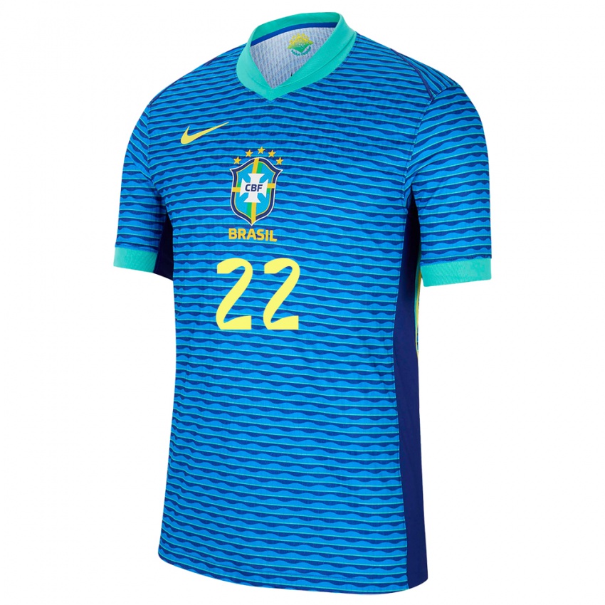 Homme Maillot Brésil Millene #22 Bleu Tenues Extérieur 24-26 T-Shirt Suisse