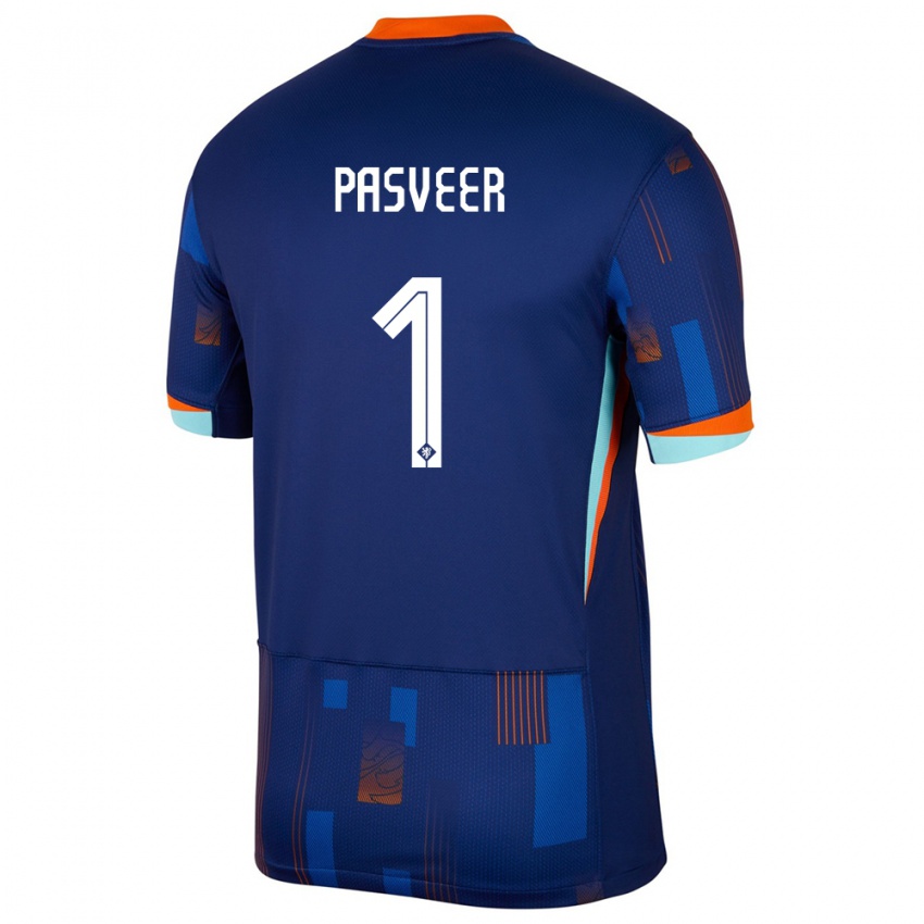 Herren Niederlande Remko Pasveer #1 Blau Auswärtstrikot Trikot 24-26 T-Shirt Schweiz