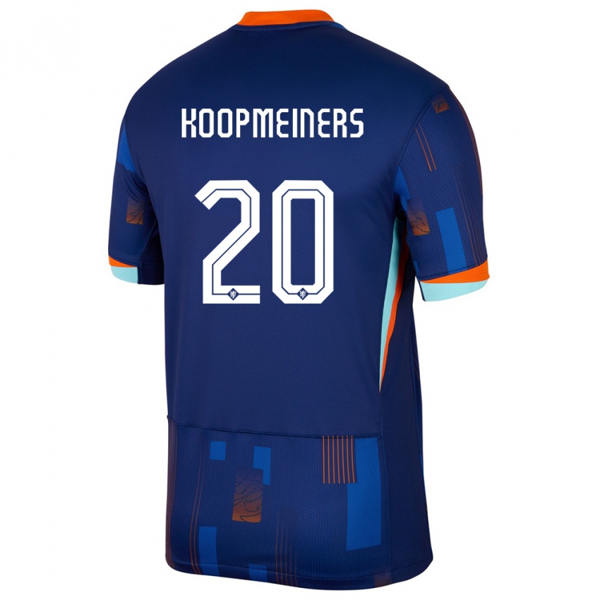 Herren Niederlande Teun Koopmeiners #20 Blau Auswärtstrikot Trikot 24-26 T-Shirt Schweiz