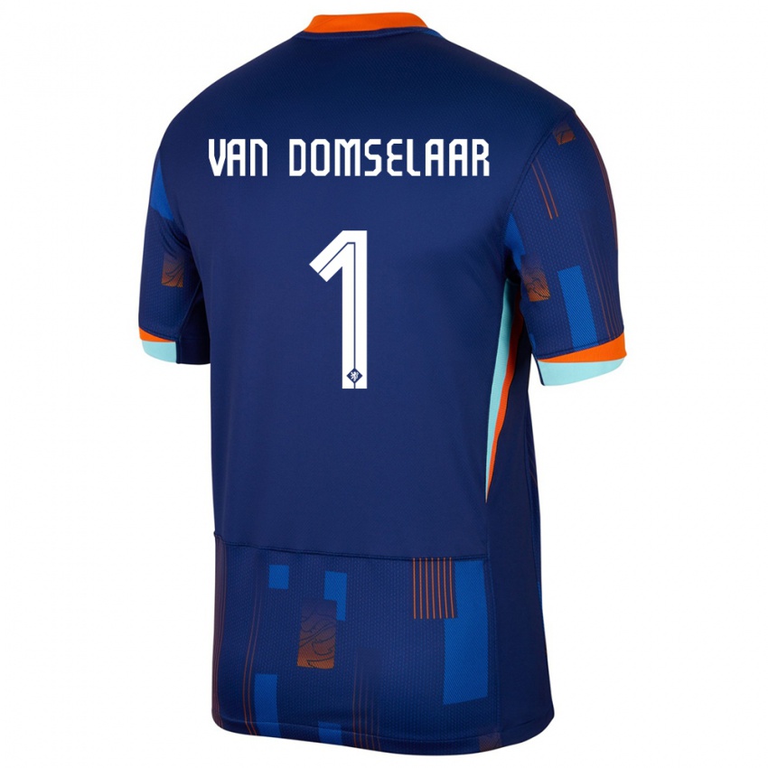 Herren Niederlande Daphne Van Domselaar #1 Blau Auswärtstrikot Trikot 24-26 T-Shirt Schweiz