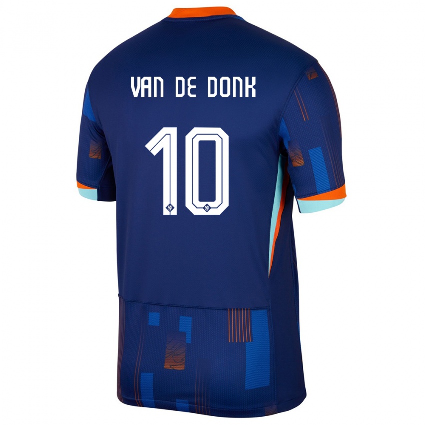 Herren Niederlande Danielle Van De Donk #10 Blau Auswärtstrikot Trikot 24-26 T-Shirt Schweiz