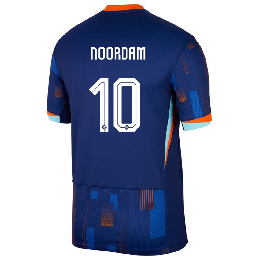 Herren Niederlande Nadine Noordam #10 Blau Auswärtstrikot Trikot 24-26 T-Shirt Schweiz