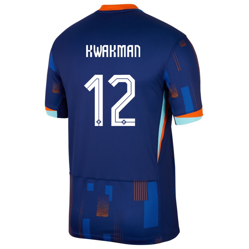 Herren Niederlande Dave Kwakman #12 Blau Auswärtstrikot Trikot 24-26 T-Shirt Schweiz