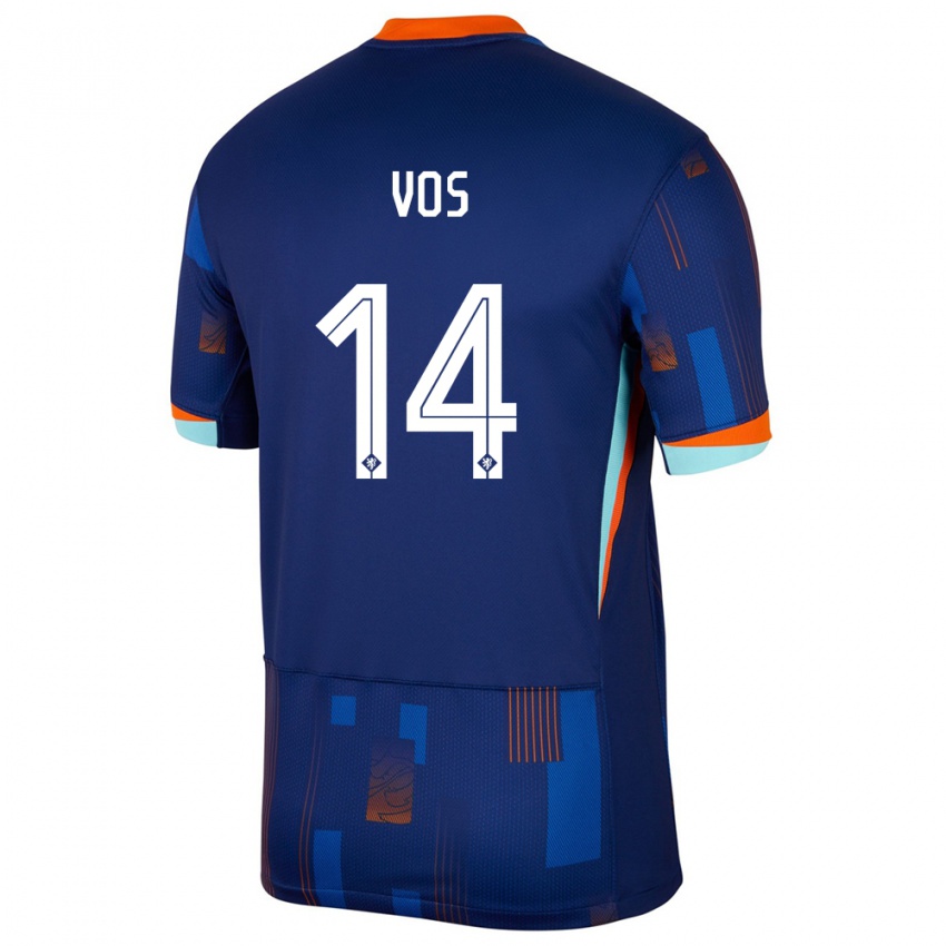 Herren Niederlande Silvano Vos #14 Blau Auswärtstrikot Trikot 24-26 T-Shirt Schweiz
