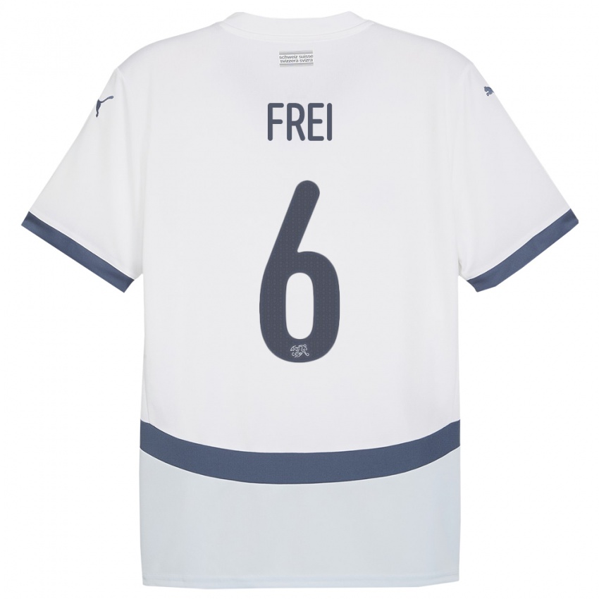 Herren Schweiz Fabian Frei #6 Weiß Auswärtstrikot Trikot 24-26 T-Shirt Schweiz
