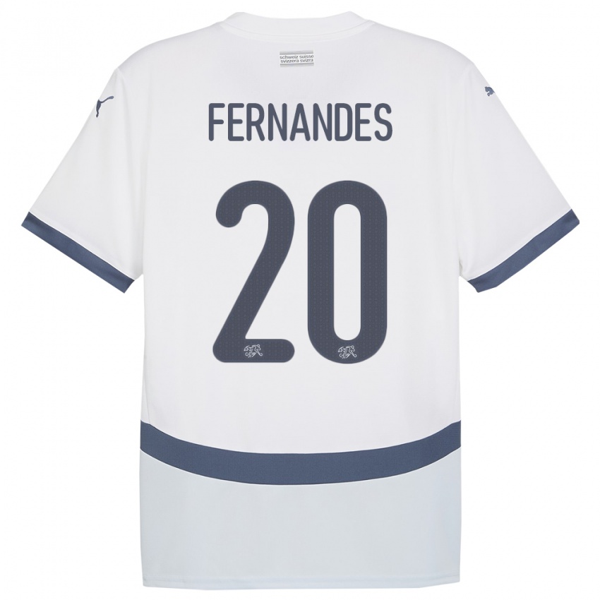 Homme Maillot Suisse Edimilson Fernandes #20 Blanc Tenues Extérieur 24-26 T-Shirt Suisse