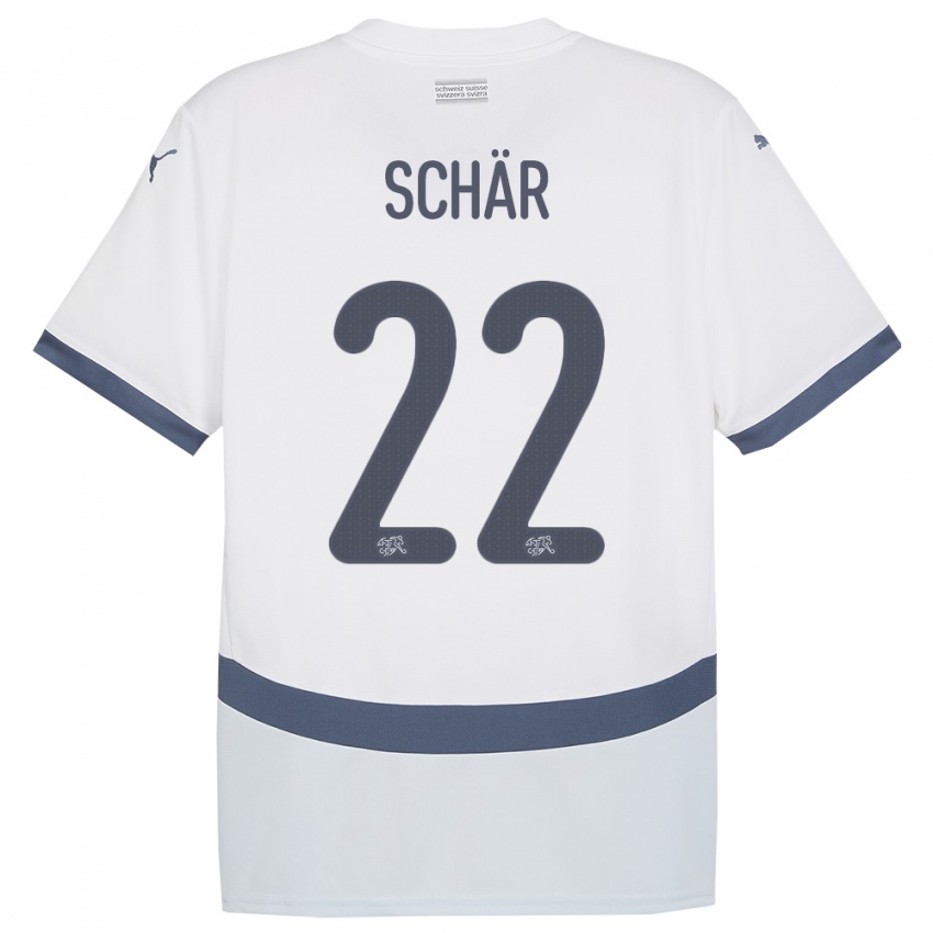Homme Maillot Suisse Fabian Schar #22 Blanc Tenues Extérieur 24-26 T-Shirt Suisse