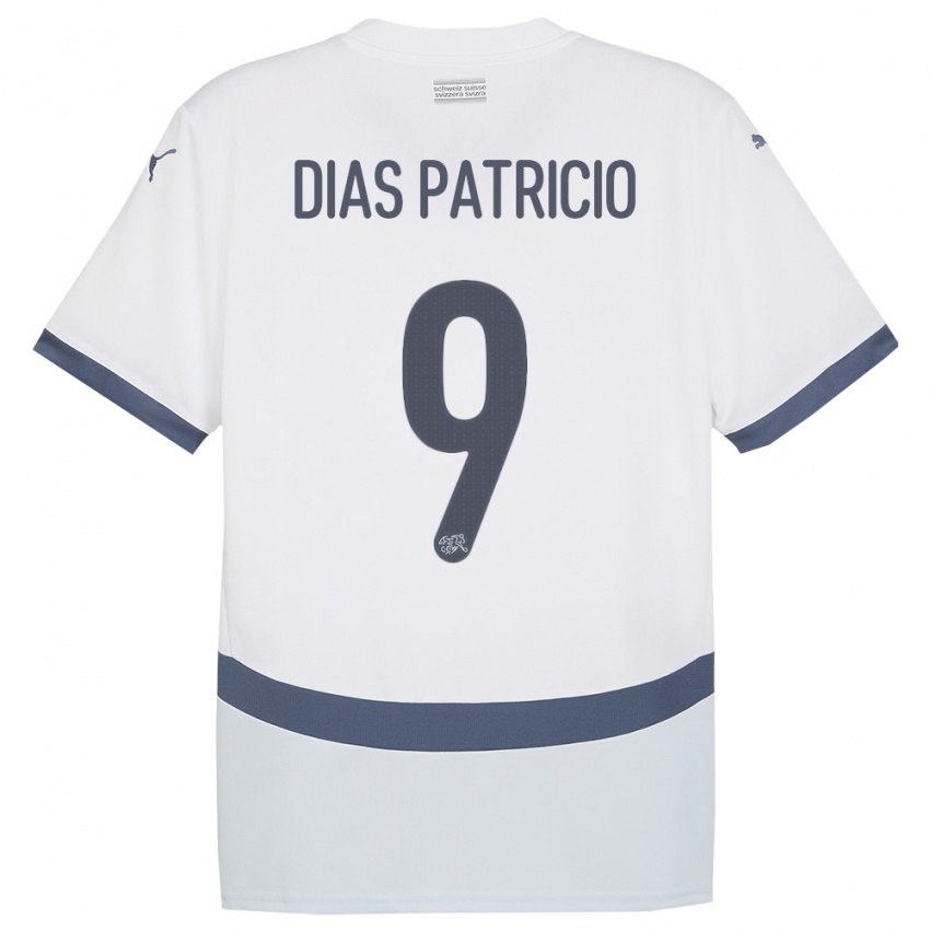 Herren Schweiz Alexandre Dias Patricio #9 Weiß Auswärtstrikot Trikot 24-26 T-Shirt Schweiz