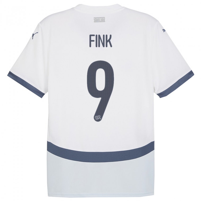 Herren Schweiz Bradley Fink #9 Weiß Auswärtstrikot Trikot 24-26 T-Shirt Schweiz