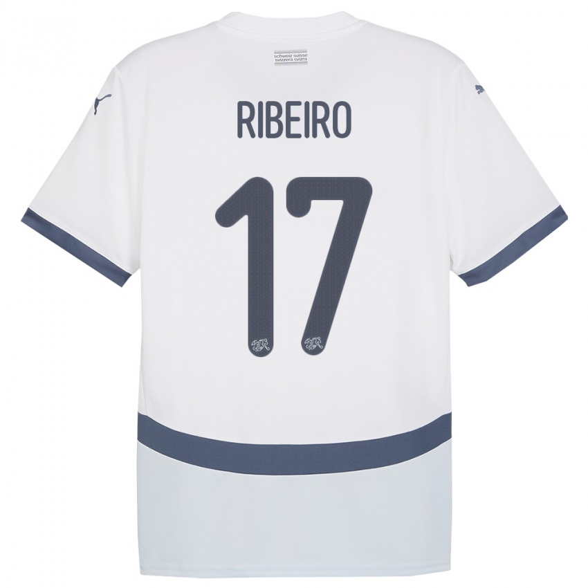Herren Schweiz Joel Ribeiro #17 Weiß Auswärtstrikot Trikot 24-26 T-Shirt Schweiz
