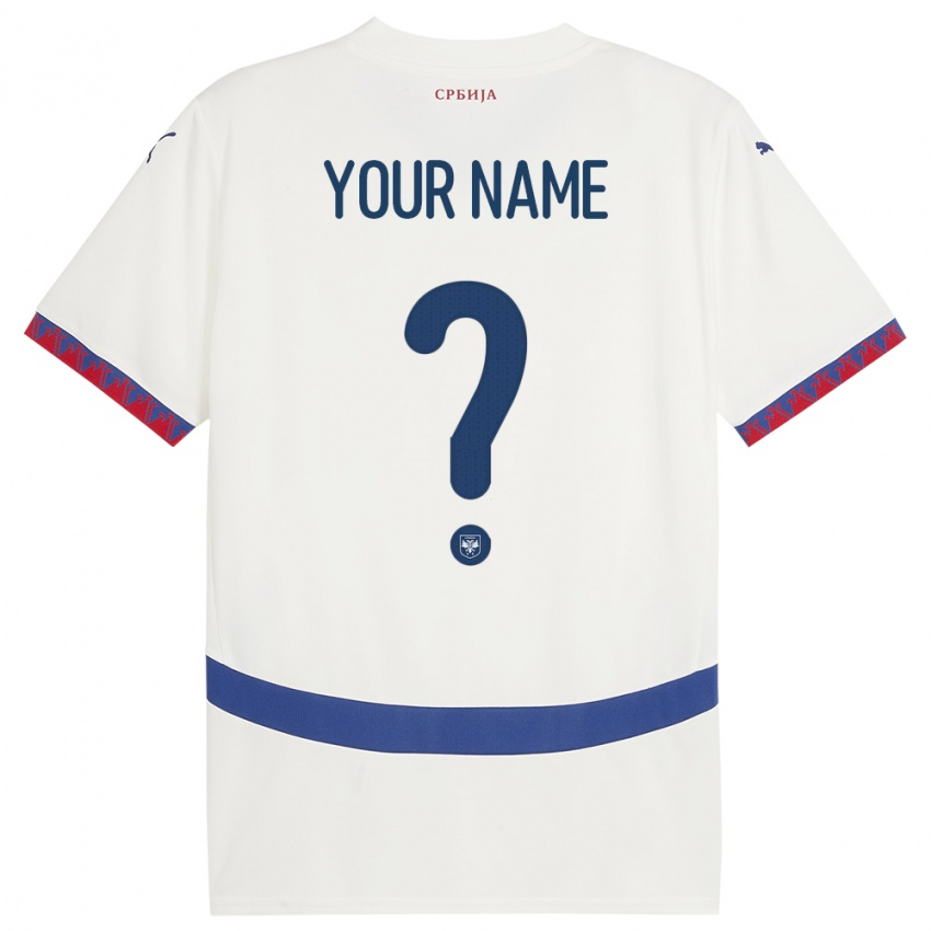 Herren Serbien Ihren Namen #0 Weiß Auswärtstrikot Trikot 24-26 T-Shirt Schweiz