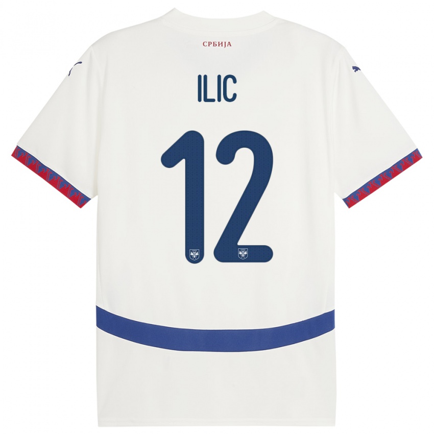 Herren Serbien Marko Ilic #12 Weiß Auswärtstrikot Trikot 24-26 T-Shirt Schweiz