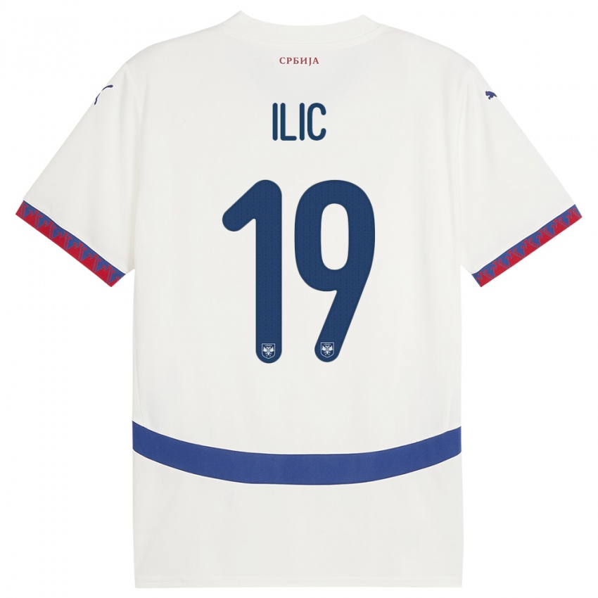 Homme Maillot Serbie Ivan Ilic #19 Blanc Tenues Extérieur 24-26 T-Shirt Suisse