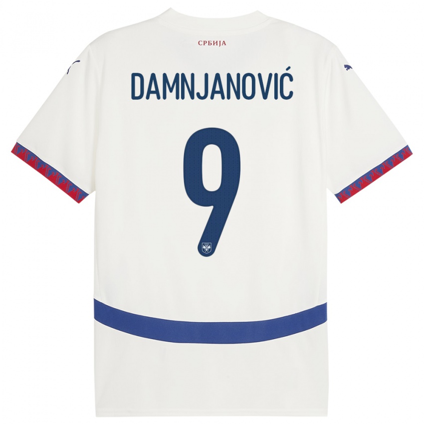 Herren Serbien Jovana Damnjanovic #9 Weiß Auswärtstrikot Trikot 24-26 T-Shirt Schweiz
