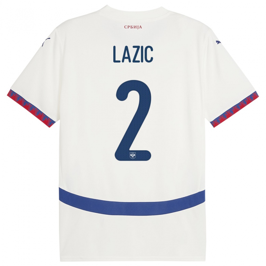 Herren Serbien Uros Lazic #2 Weiß Auswärtstrikot Trikot 24-26 T-Shirt Schweiz