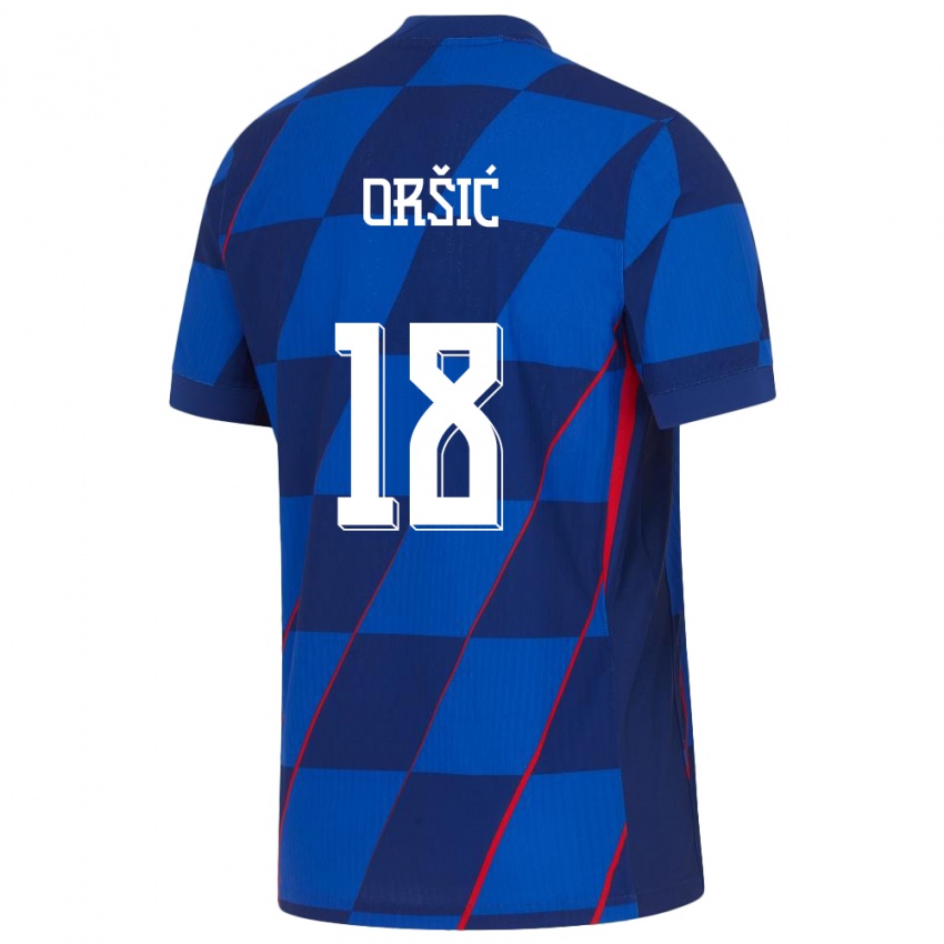 Homme Maillot Croatie Mislav Orsic #18 Bleu Tenues Extérieur 24-26 T-Shirt Suisse