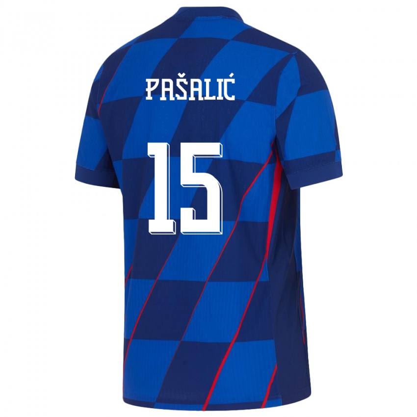 Herren Kroatien Marco Pasalic #15 Blau Auswärtstrikot Trikot 24-26 T-Shirt Schweiz