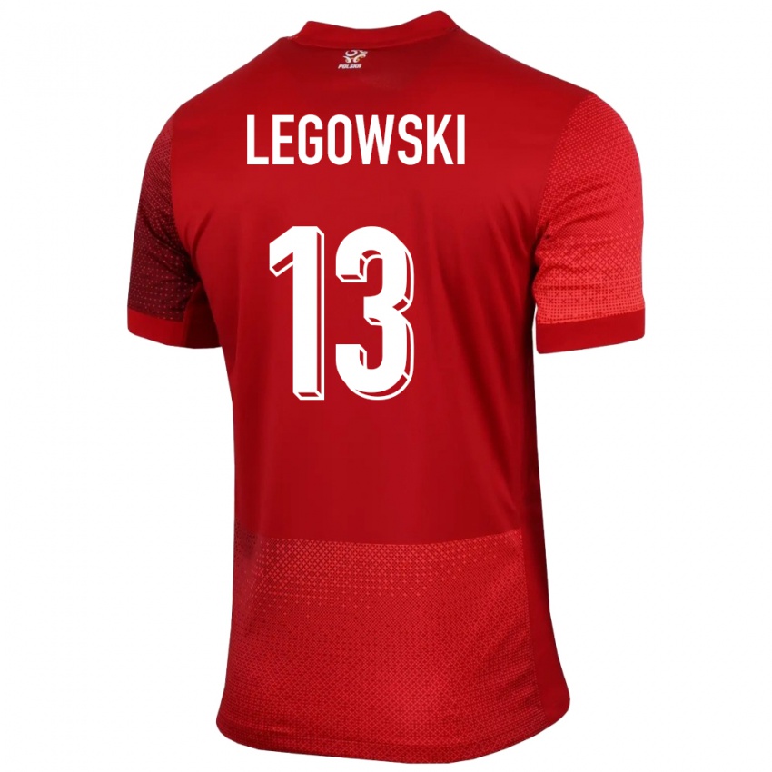 Homme Maillot Pologne Mateusz Legowski #13 Rouge Tenues Extérieur 24-26 T-Shirt Suisse