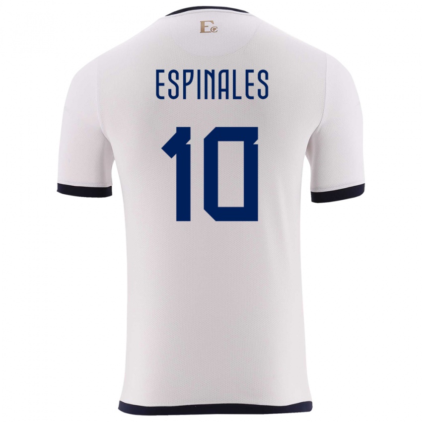 Herren Ecuador Joselyn Espinales #10 Weiß Auswärtstrikot Trikot 24-26 T-Shirt Schweiz