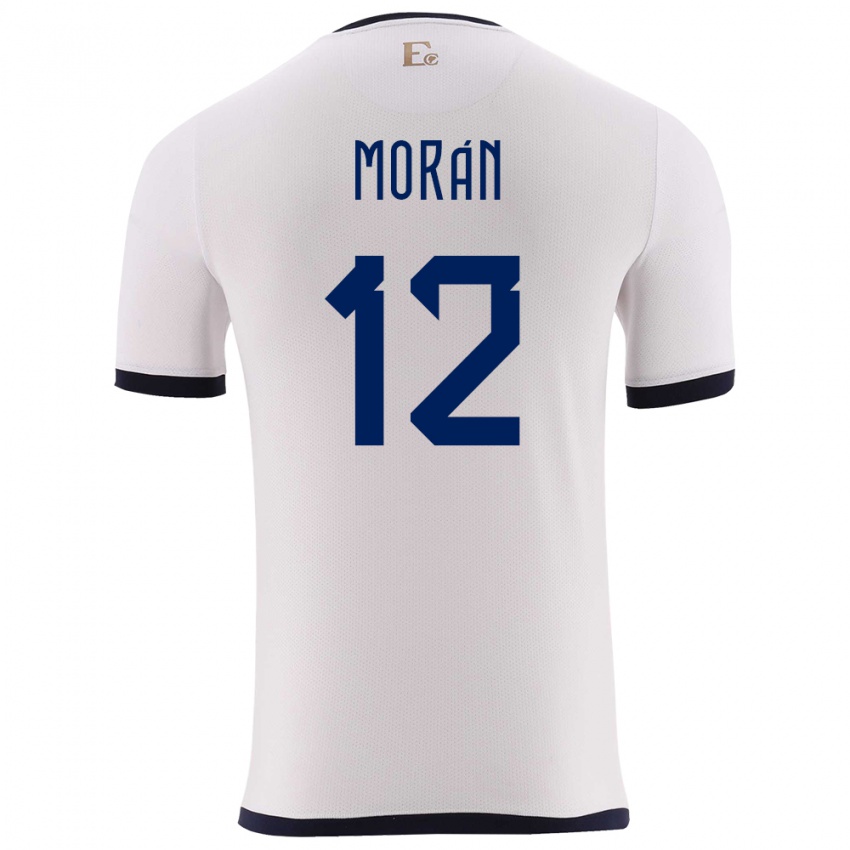 Homme Maillot Équateur Andrea Moran #12 Blanc Tenues Extérieur 24-26 T-Shirt Suisse