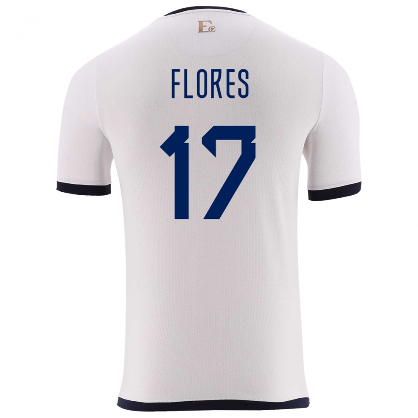 Homme Maillot Équateur Karen Flores #17 Blanc Tenues Extérieur 24-26 T-Shirt Suisse