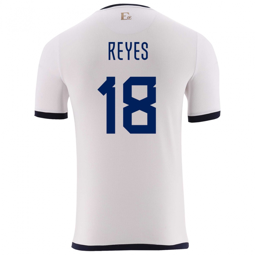 Homme Maillot Équateur Ashley Reyes #18 Blanc Tenues Extérieur 24-26 T-Shirt Suisse