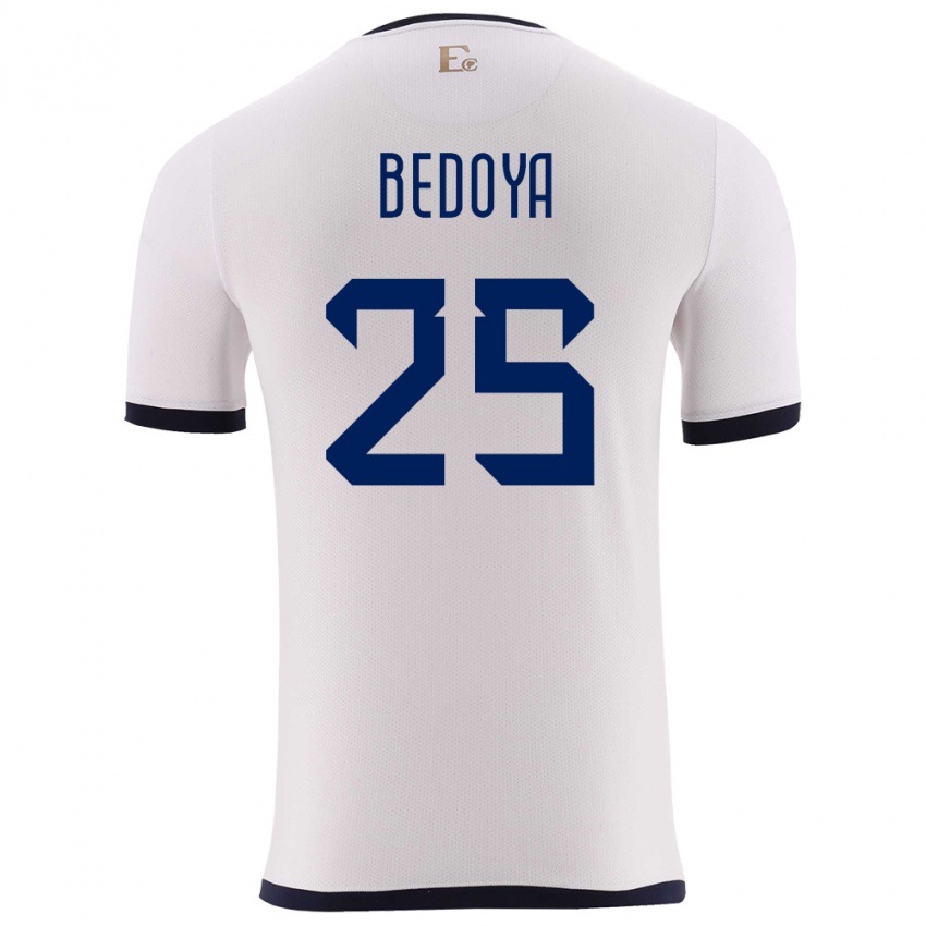 Herren Ecuador Jaydah Bedoya #25 Weiß Auswärtstrikot Trikot 24-26 T-Shirt Schweiz