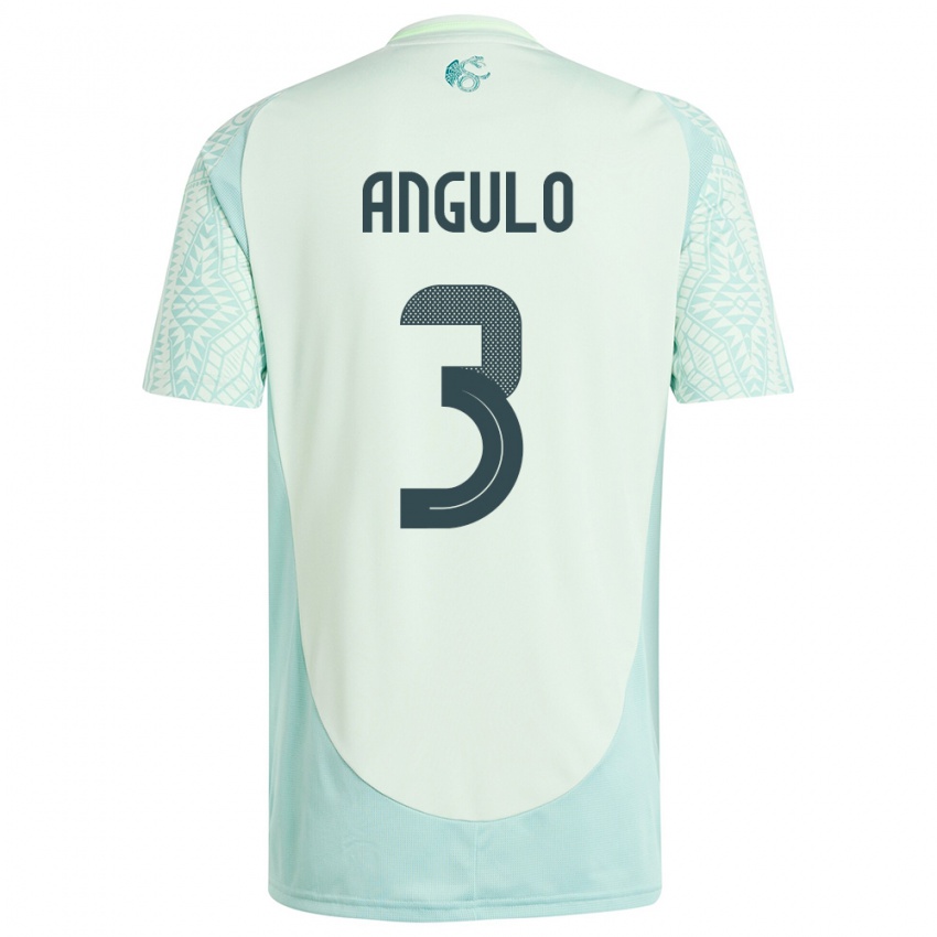 Herren Mexiko Jesus Angulo #3 Leinengrün Auswärtstrikot Trikot 24-26 T-Shirt Schweiz