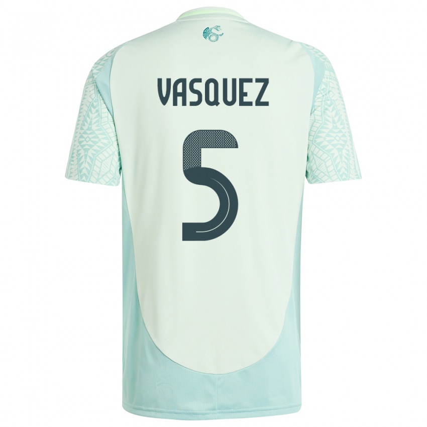 Herren Mexiko Johan Vasquez #5 Leinengrün Auswärtstrikot Trikot 24-26 T-Shirt Schweiz