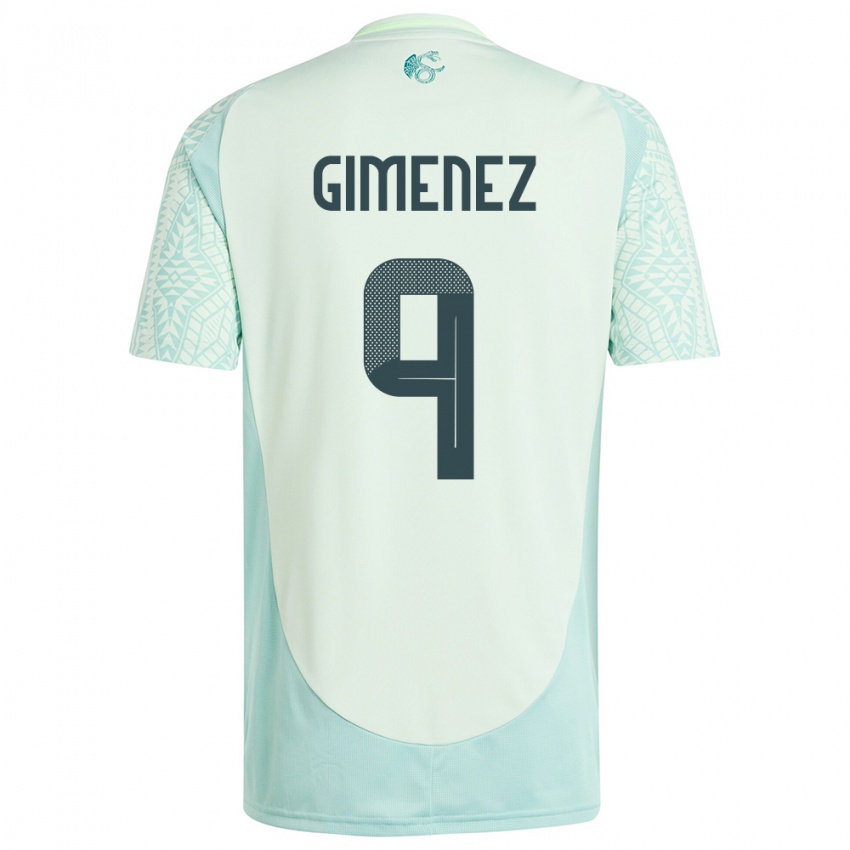 Herren Mexiko Santiago Gimenez #9 Leinengrün Auswärtstrikot Trikot 24-26 T-Shirt Schweiz