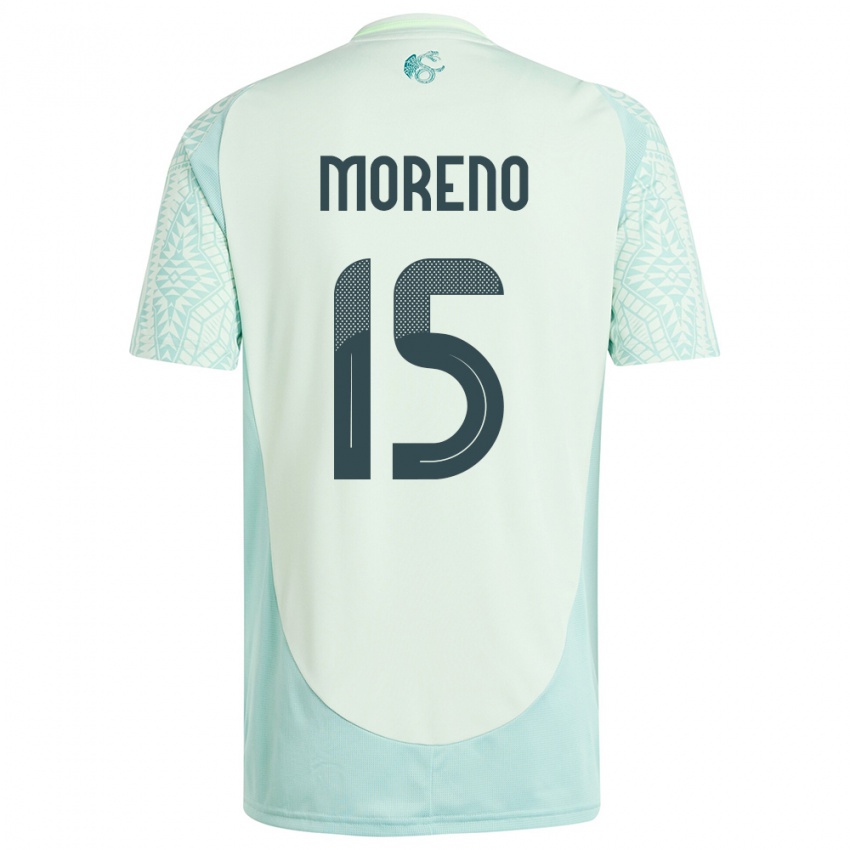 Herren Mexiko Hector Moreno #15 Leinengrün Auswärtstrikot Trikot 24-26 T-Shirt Schweiz