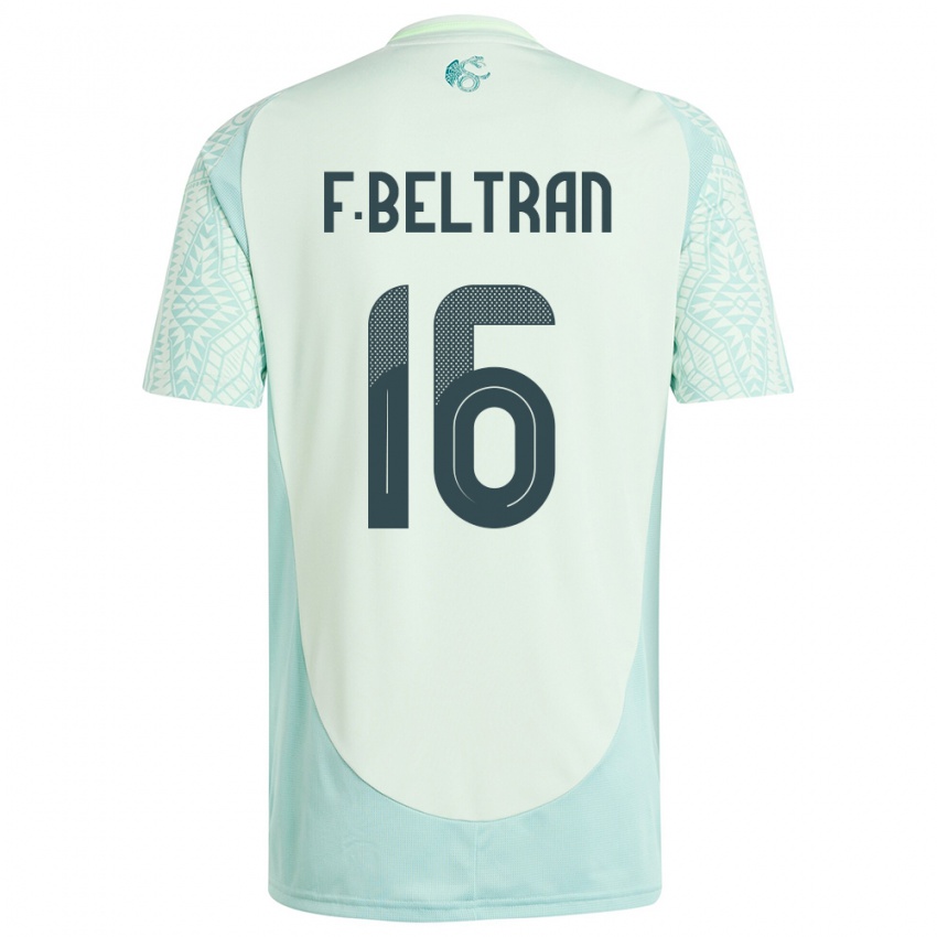 Herren Mexiko Fernando Beltran #16 Leinengrün Auswärtstrikot Trikot 24-26 T-Shirt Schweiz