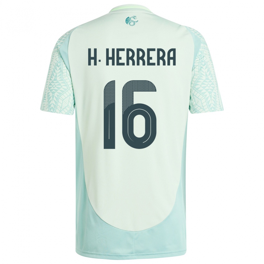 Herren Mexiko Hector Herrera #16 Leinengrün Auswärtstrikot Trikot 24-26 T-Shirt Schweiz
