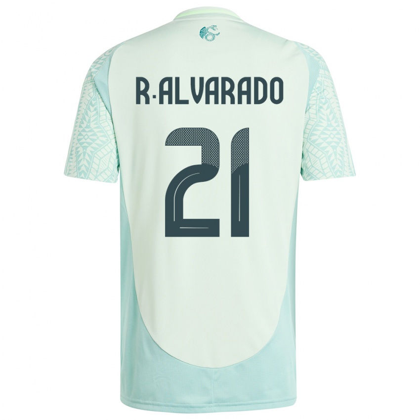 Herren Mexiko Roberto Alvarado #21 Leinengrün Auswärtstrikot Trikot 24-26 T-Shirt Schweiz