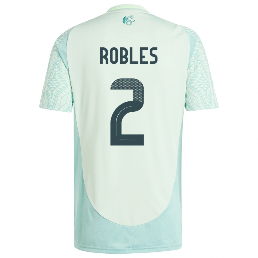 Herren Mexiko Kenti Robles #2 Leinengrün Auswärtstrikot Trikot 24-26 T-Shirt Schweiz
