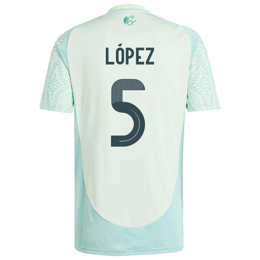 Herren Mexiko Jimena Lopez #5 Leinengrün Auswärtstrikot Trikot 24-26 T-Shirt Schweiz